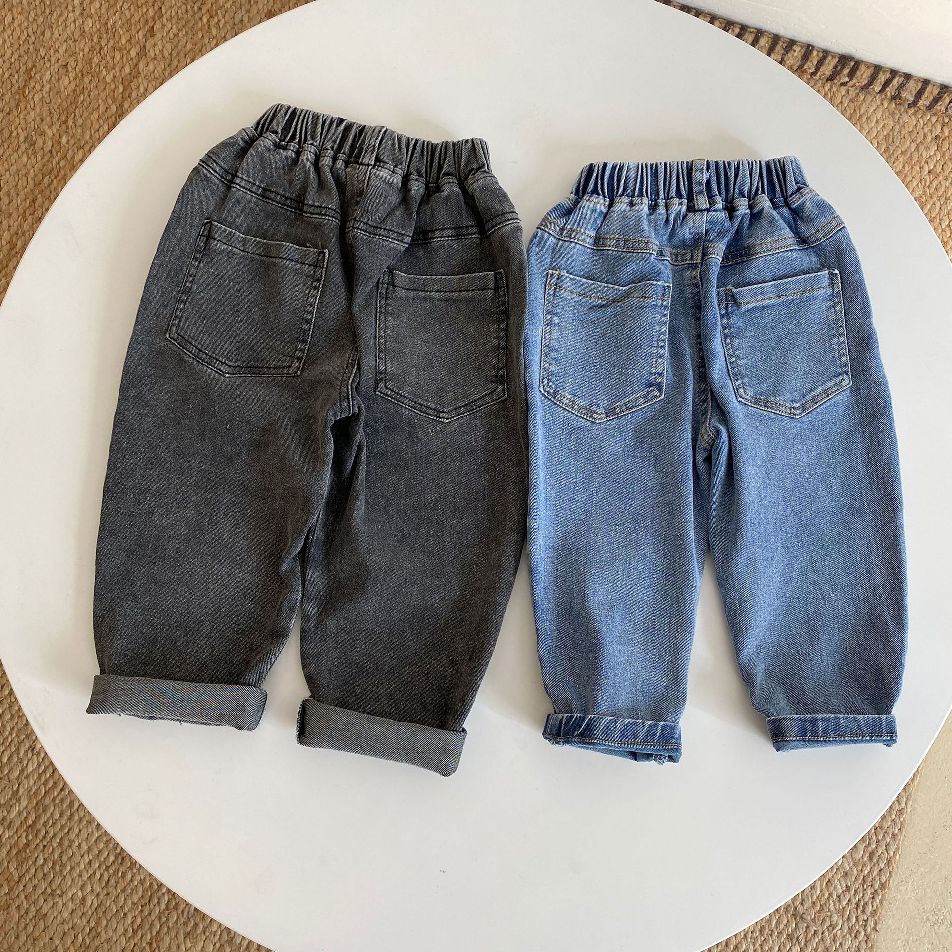 Jeans casual elastici in cotone primaverile per ragazzi e ragazze 2-6 anni pantaloni in denim per bambini all-match pantaloni per bambini