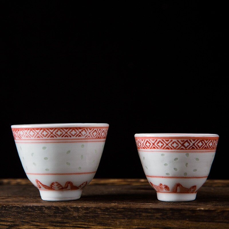 6.5inch Jingdezhen Ceramic Retro Red Dinner Plate Porcelain Dragon Dessert Plate Steak Fruit Dish Tea Cup Bowl Kitchen Tableware