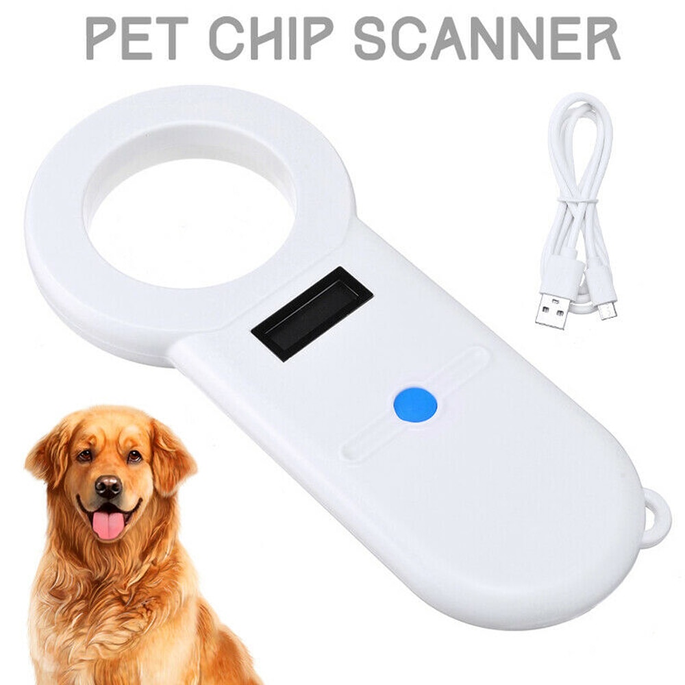 Håndholdt beskyttelsesbar kæledyrs chiplæser scanner dyremikrochipgenkendelseslæser til kattehundetranspondere i polstret etui