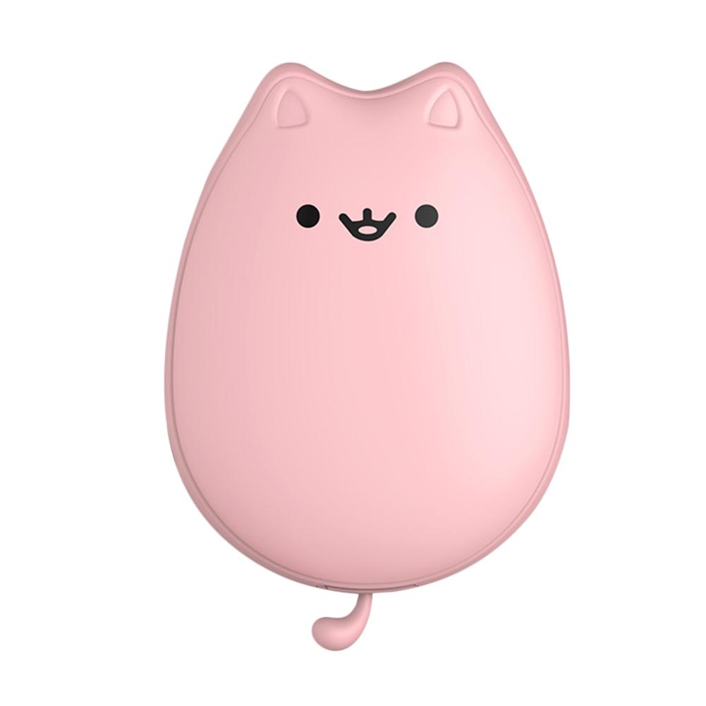 5200mAh Cute Cat Pocket Heater Hand Warmers Pocket Heater Portable Rechargeable Hand Warmer Cat Power Bank For Autumn Winter: Pink