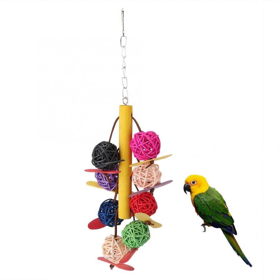 6 Styles Brain Game Toy Plastic Pet Bird Chewing Biting Hanging Tooth Grinding Natural Straw Plaiting Cage Toys Parrots Supplies