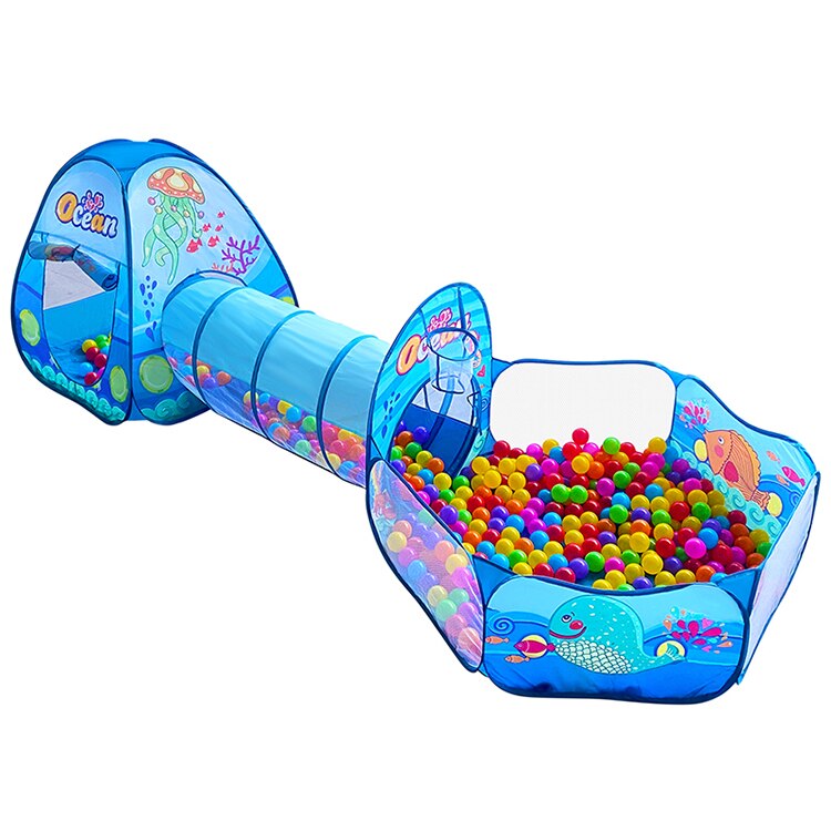 3 in 1 freundlicher Zelt Tragbare Baby Ball Schwimmbad Grube freundlicher Zelte mit Krabbeln Tunnel Innen Art Spielhaus Pop hoch Tipi: F