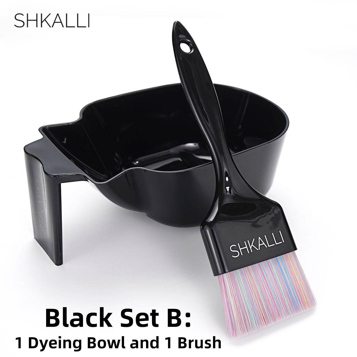 SHKALLI balayage brush set Colourful soft brushes Paste dyeing bowl Tool set for lightening hair: Gold