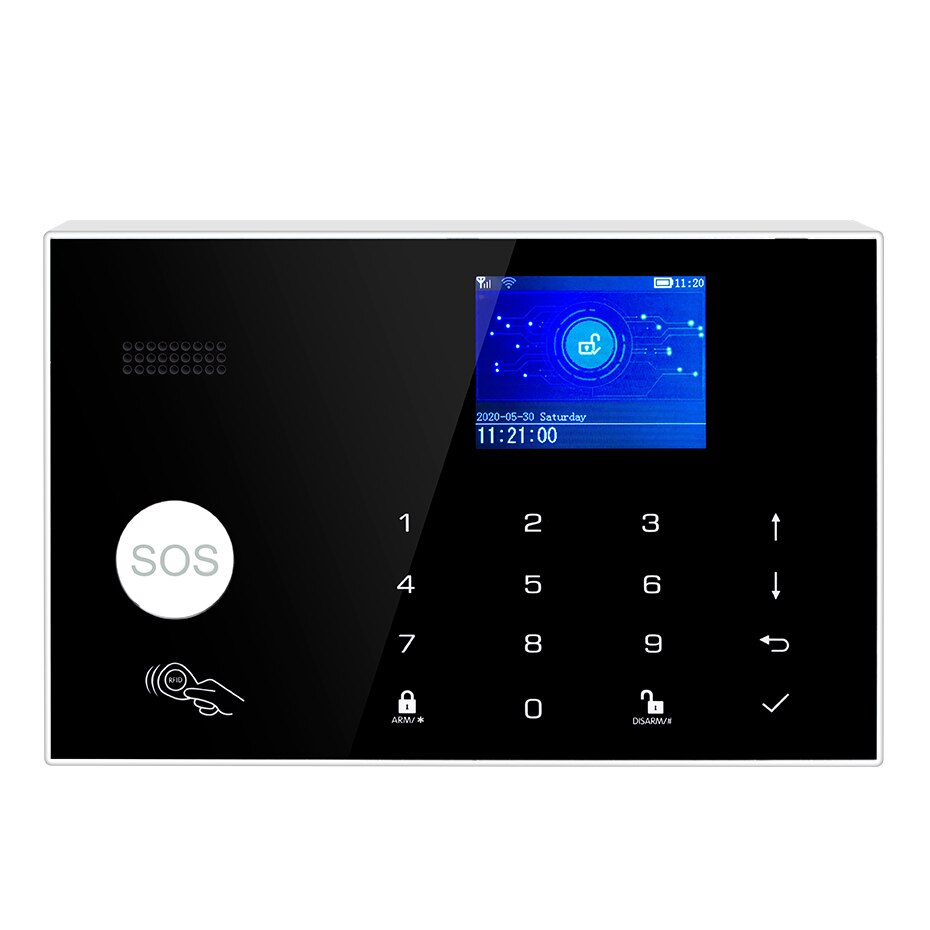 Sistema de alarma G34 para el hogar, Panel antirrobo de seguridad con WIFI, GSM, 3G, 4G, Control por aplicación remota Tuya, pantalla completamente táctil a Color de pulgadas, 2,4