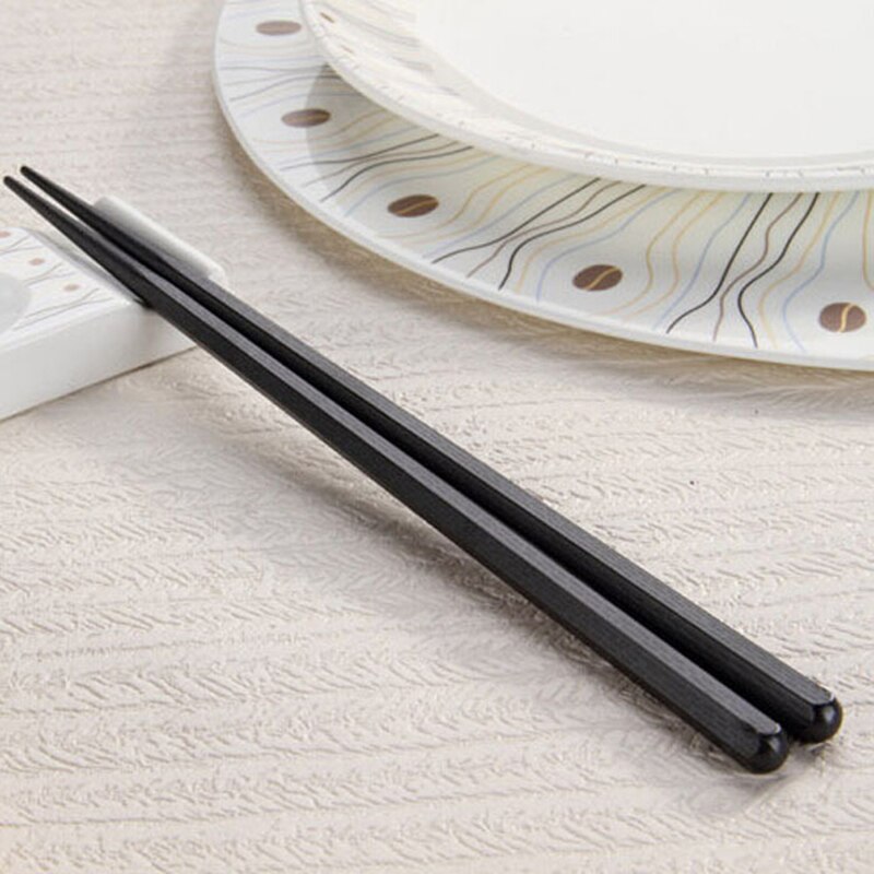 Palillo chino de plástico antideslizante para Sushi, palillos de metal, palillos chinos reutilizables, duraderos, 1 par: 5
