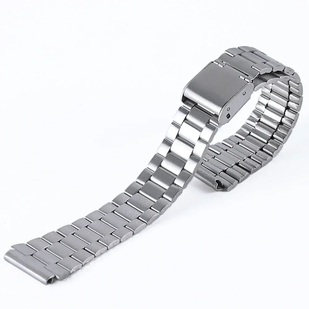 Correa de reloj de acero inoxidable para Casio SGW400 F91W F84 F105/108/A158/168 AE1200/1300, correa de reloj de Metal Vintage, pulsera para hombres y mujeres: Black Yellow / 18 mm