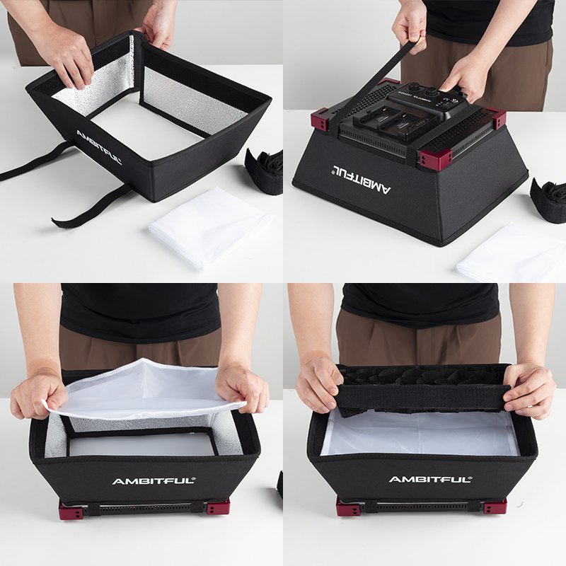 AMBITFUL-difusor de luz LED para vídeo, rejilla de panal, Softbox (solo caja difusora), LEDP60C