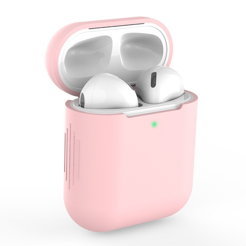 Candy Colors Soft Silicone Case For Apple Air Pods 2 Cases For AirPods 2 Silm Shockproof Earphone Protective Cover Accessory: Pink