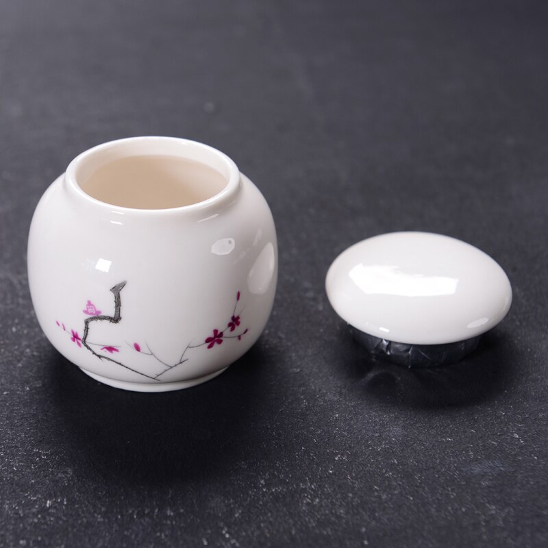 Caja de almacenamiento portátil, recipiente de té sellado de cerámica para viaje, Mini tetera de Kung Fu, de porcelana, tarro de cerámica
