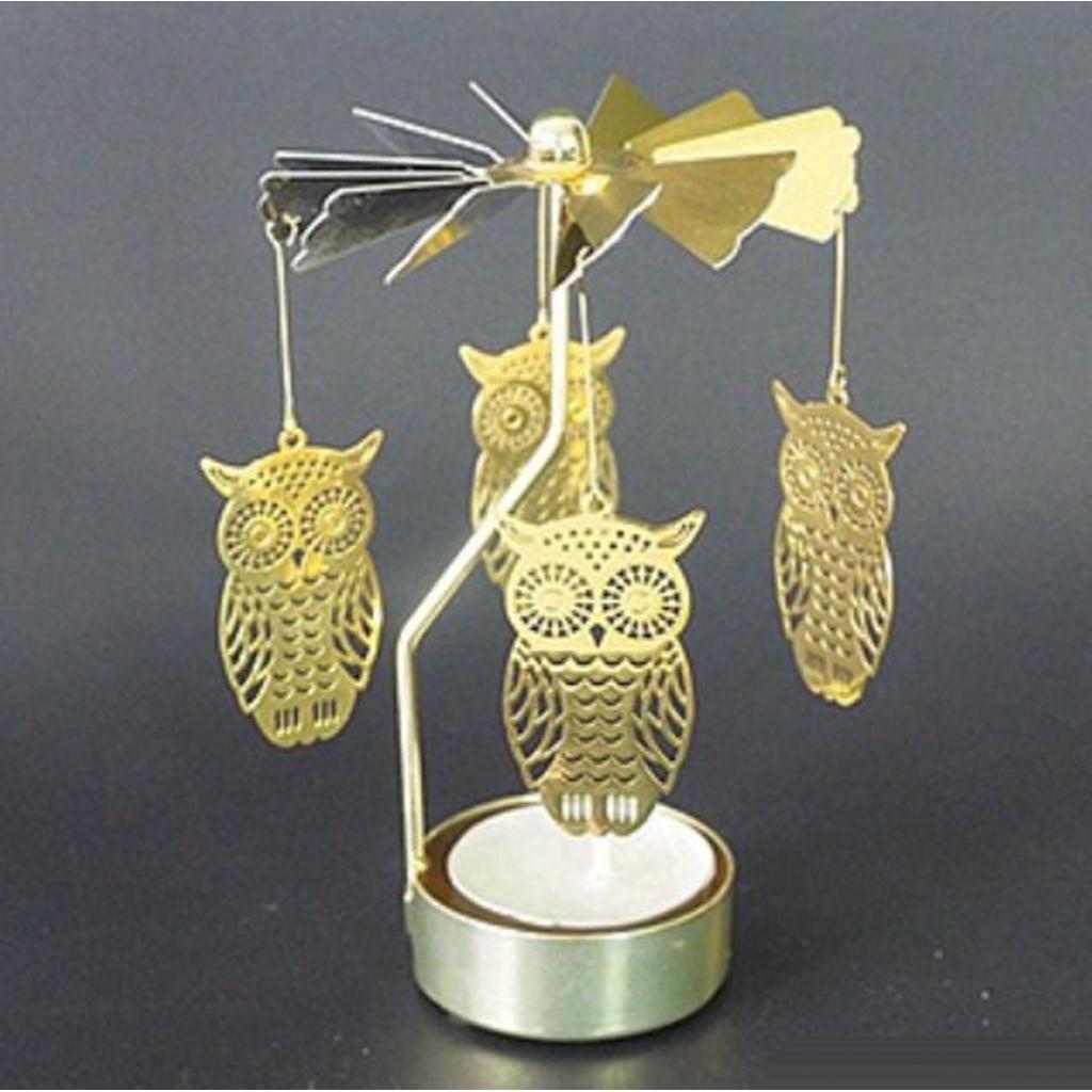 Weihnachten Windmühle Dekor rotierende Kerze Teelichthalter Kerzenständer Ornament-Schneeflocken Elf Stern Herz Baum Rentier