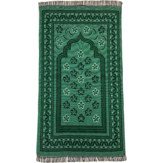 Zemzemm Economic Cotton Prayer Mat Green, Azan Muslim Prayer, Worship, Energy, , Carpet, turkey Fast ,: Green