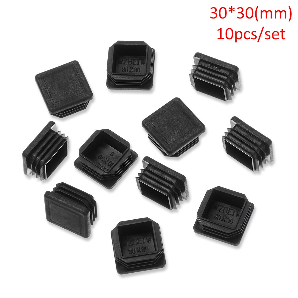 10pcs/set Square Blanking End Caps Plastic Furniture Feet Caps Protector Chair Leg Caps Floor Protection Furniture Accessories: 30x30mm