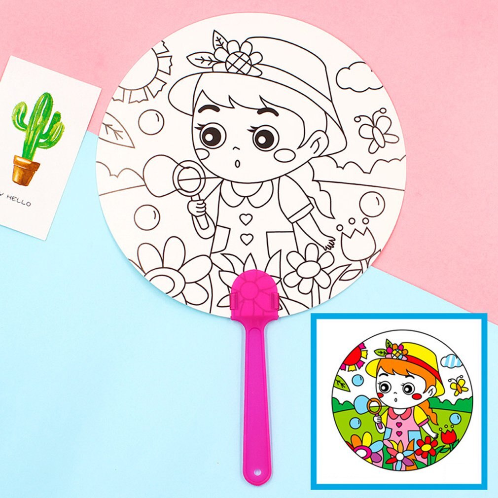 Juguetes De Grafiti de manualidades para niños, abanico de pintura con Borrador de línea, , multicolor, arte Hecho A Mano, artesanía, para niños