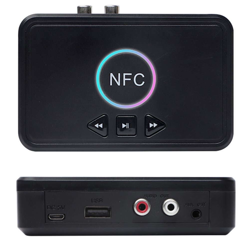 Bluetooth 5.0 Receiver Adapter NFC 3.5mm RCA Audio AUX Output Wireless Bluetooth Dongle Stereo Receptor for Amplifier Speaker