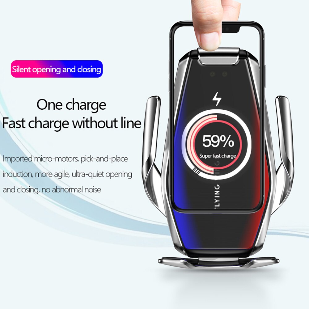 Fdgao 15w aperto automático carro carregador sem fio para iphone 11 pro max xs xr x 8 samsung s20 s10 sensor infravermelho suporte do telefone
