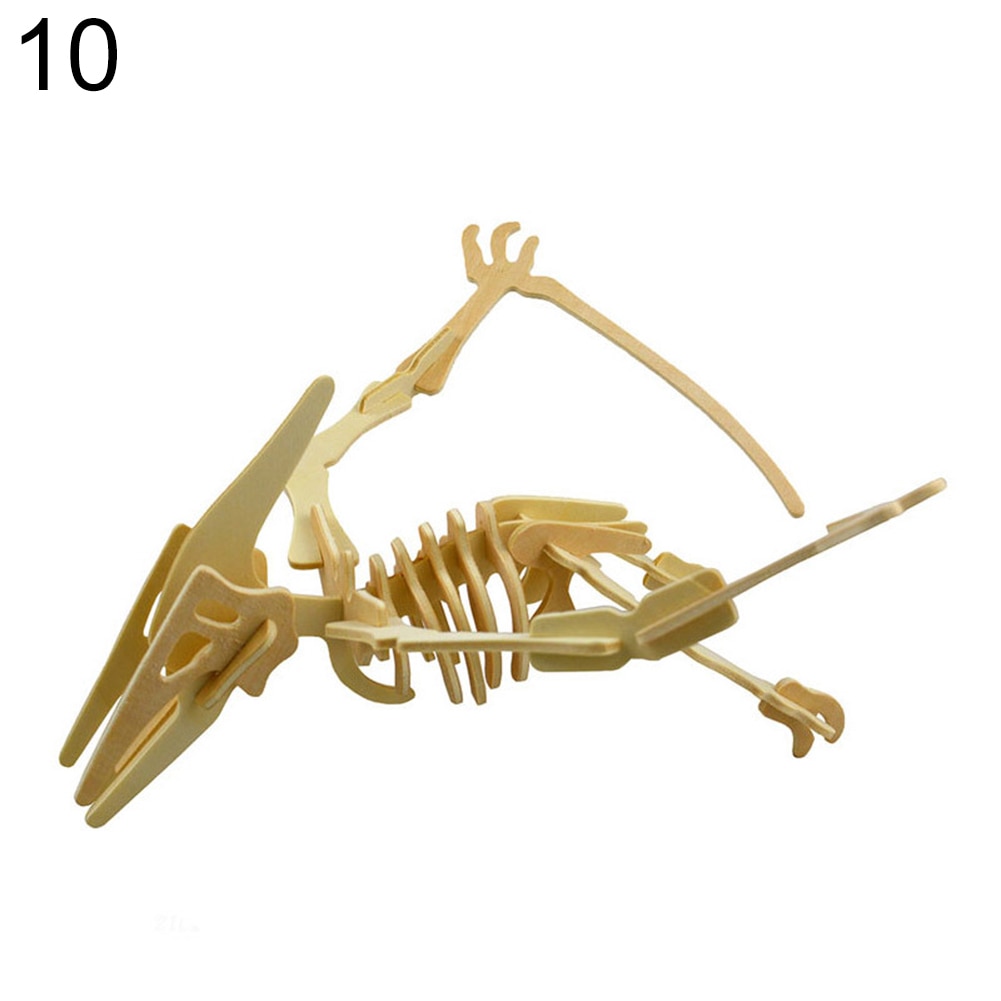Bricolage dinosaure Puzzle 3D tridimensionnel en bois enfants jouets éducatifs élèves à la main matériaux pour les enfants: 10