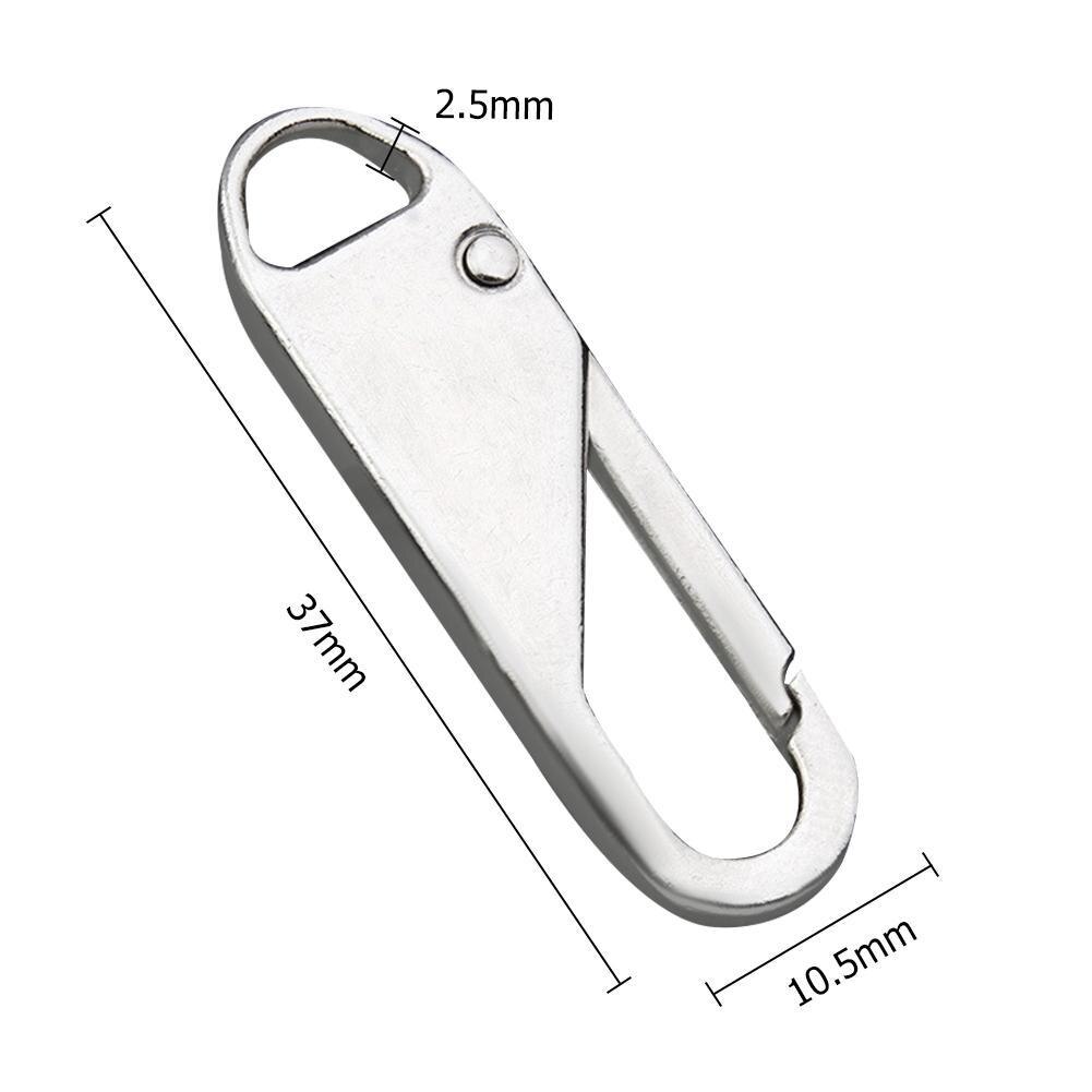 6 Pcs Universal Zipper Pull Tab Replacement Metal Handle Zipper Extender Handle Fixer Zipper Sliders for Backpack Jacket Handbag