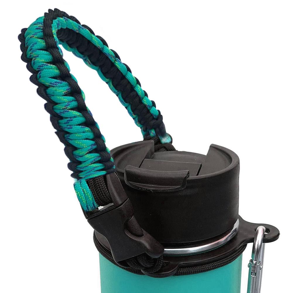 Paracord Band Waterfles Karabijnhaak. Handvat voor Hydro Kolf en Andere Brede Mond Flessen Wandelen Fles Accessoires