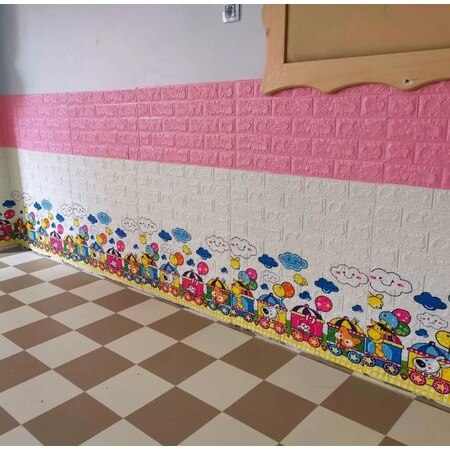 Træne børnehavebørn 3d selvklæbende vægpapir vægpanel 441973298