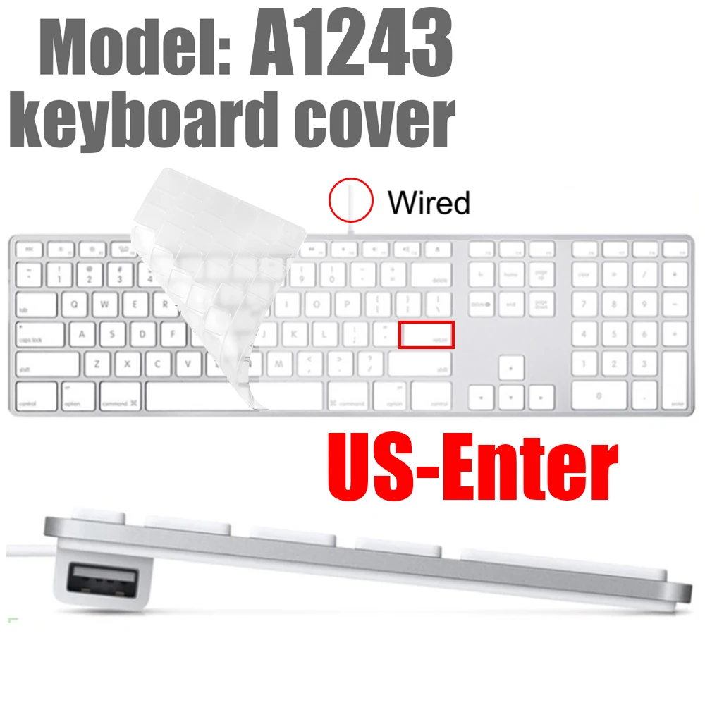Für Magic Keyboard Silikon transparente Tastatur Schutzhülle für Apple IMac Tastatur 1843 A1644 A2520 A1314 A2449 wasserdicht: Freier Raum