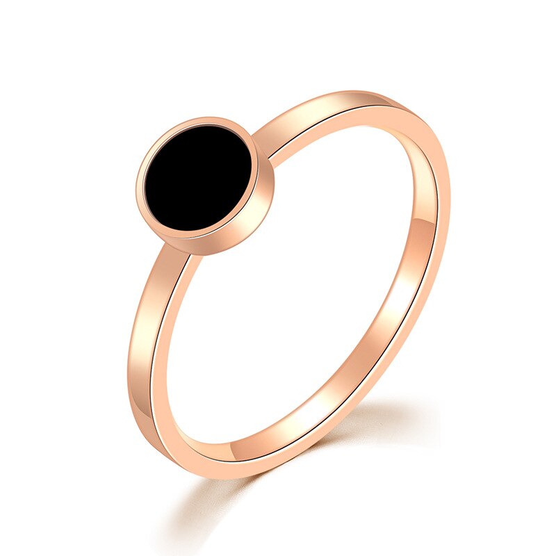 Jhsl roségoudkleurige roestvrijstalen eenvoudige damesringen sieraden amerikaanse maat 4 5 6 7 8 9 10: 4 / Klein 6mm