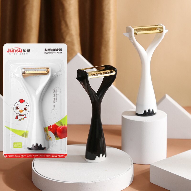 Pelador de frutas y verduras de acero inoxidable, utensilio pelador de cocina afilado