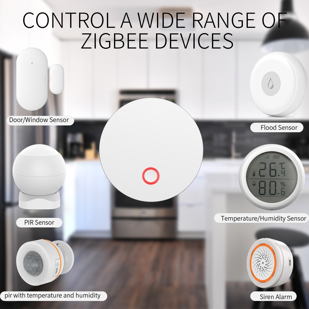 Smart Tuya ZigBee Hub Gateway Smart Home Bridge Smart Life APP Wireless Remote Controller Work With Tuya Zigbee Sensors
