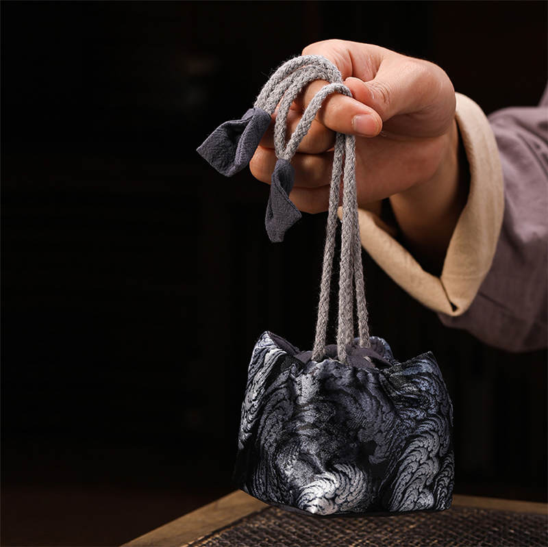 Verdikte Geweven Katoen Satijn Theekopje Zak Chinese Handgemaakte Tas Draagbare Opbergtas Doek Tas Reizen Theepot Tas Thee Set Zak