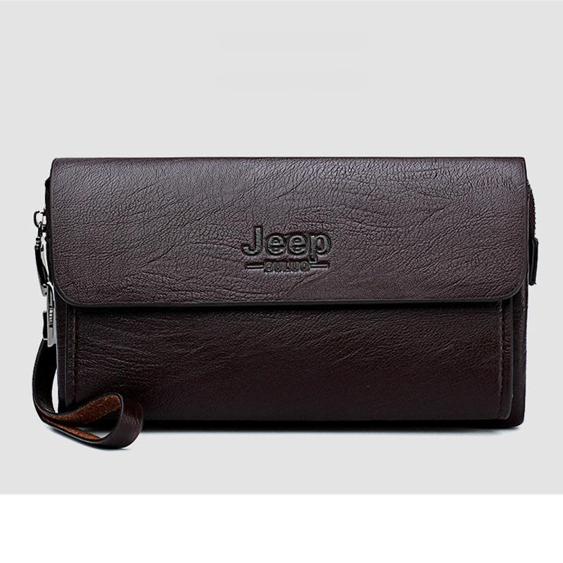 Stöldskydd lösenord lås herr plånbok herr clutch väska lyx plånbok företag manlig telefon plånbok carteras carteira masculina: Brun