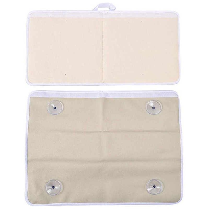 Coussin de bain pour genoux, repose-coude pour genouillère de bain avec filet à jouets et sac de rangement, facile à nettoyer, séchage rapide, doux et antidérapant, pour la baignoire