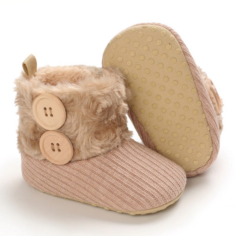 Baby Laarzen Mooie Warme Knoppen Baby Schoenen Zachte Slippers Leuke Schoenen Antislip Baby Warm Schoenen