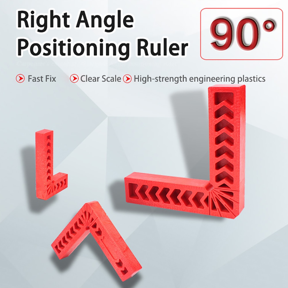 90 Degree Red Right Angle Auxiliary Locator 3/4/6 inch Woodworking tools plastic square angle Ruler Holder
