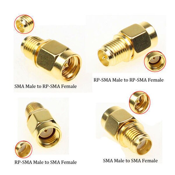 18 Pcs SMA Kits Connector Male Female Plug Antenna Converter Adapter Coax Set