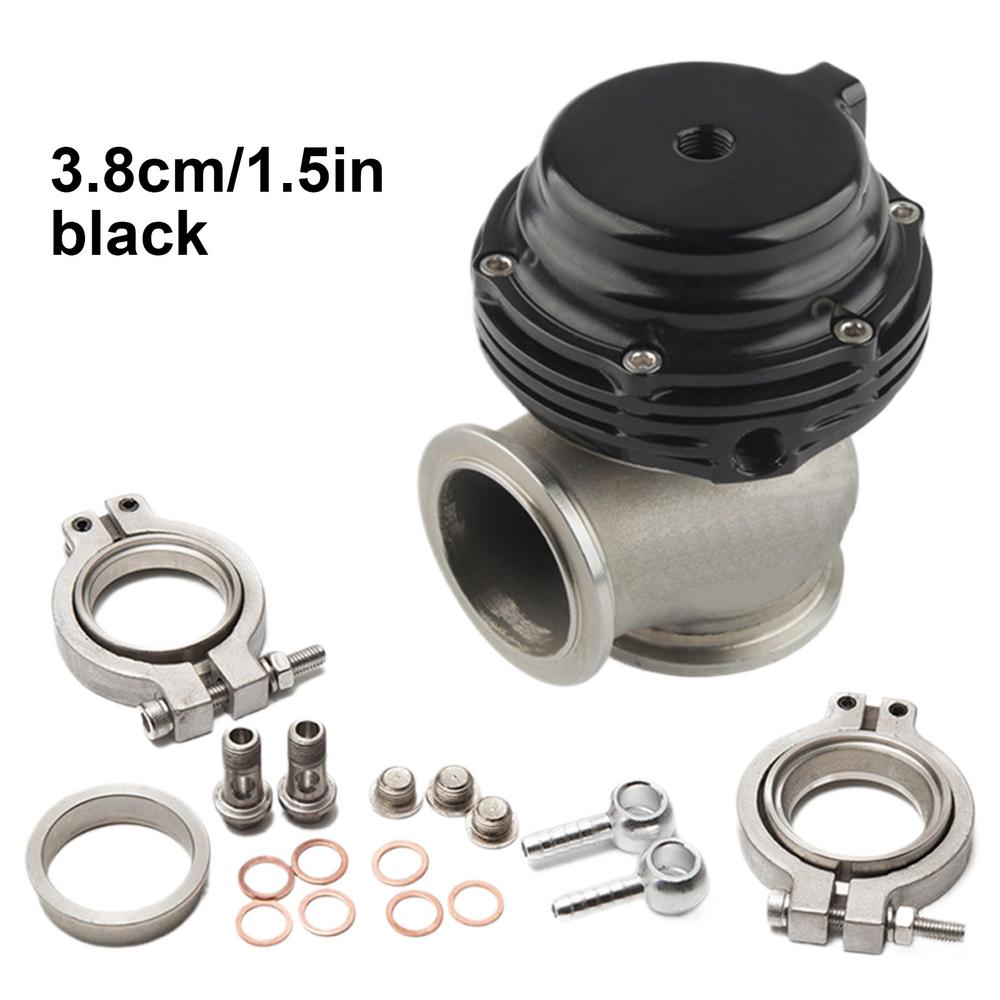 Turbo Wastegate External Wastegate Turbo 38MM Turbo Exhaust Manifold Turbocharger Waste Gate Valve External Wastegate Dump Pipe: black