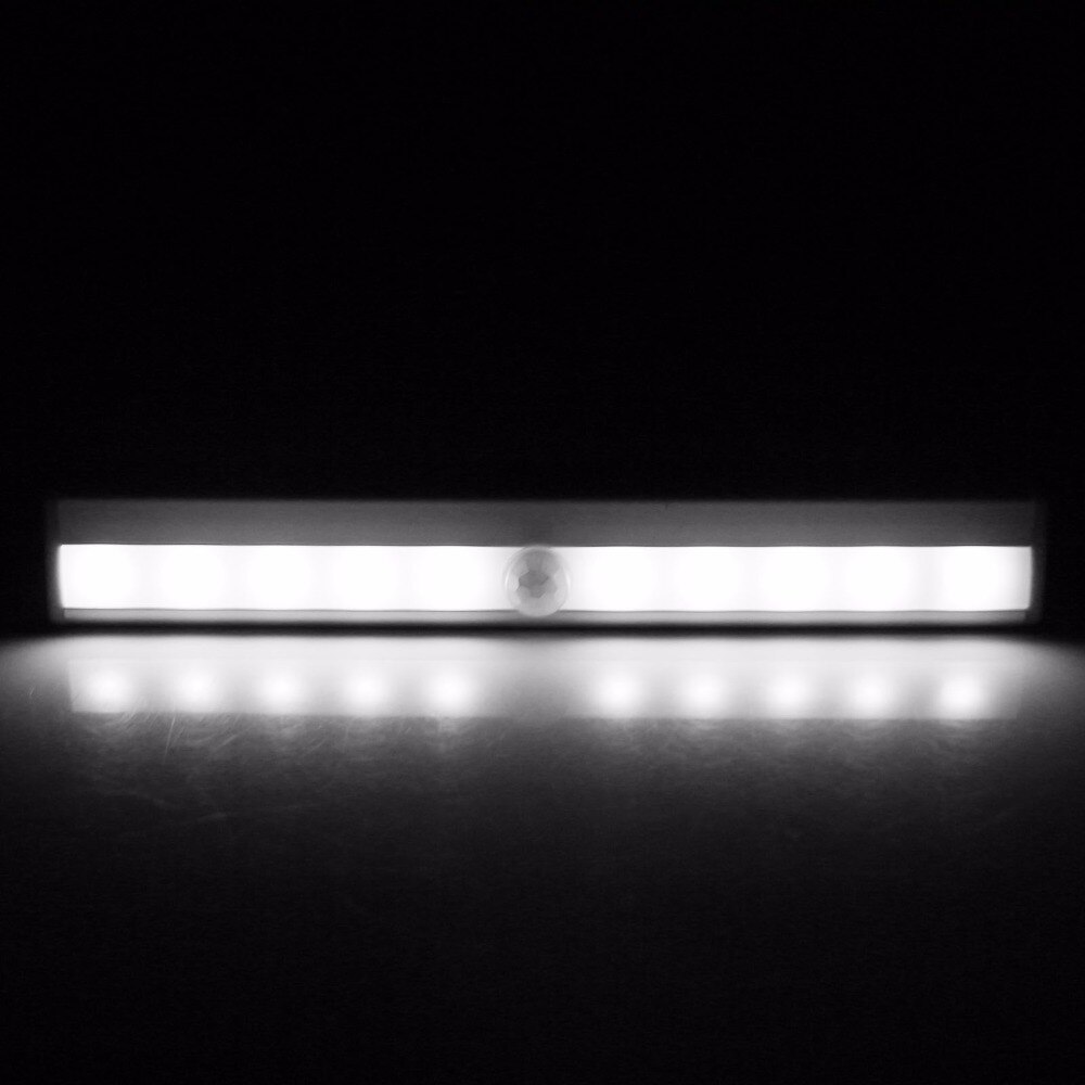 Lightinbox 10LED Usb Nachtlampje Voor Pathway Trap Muur Koelkast Ir Motion Sensor Led Wandlamp Warm/Koel Wit