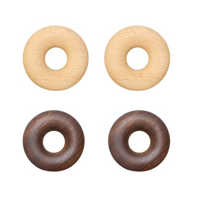 4 stk donut form mini bøg sort valnød taske klips hjem opbevaring organisator køkken værktøj til snacks cookies chips: 2 farver