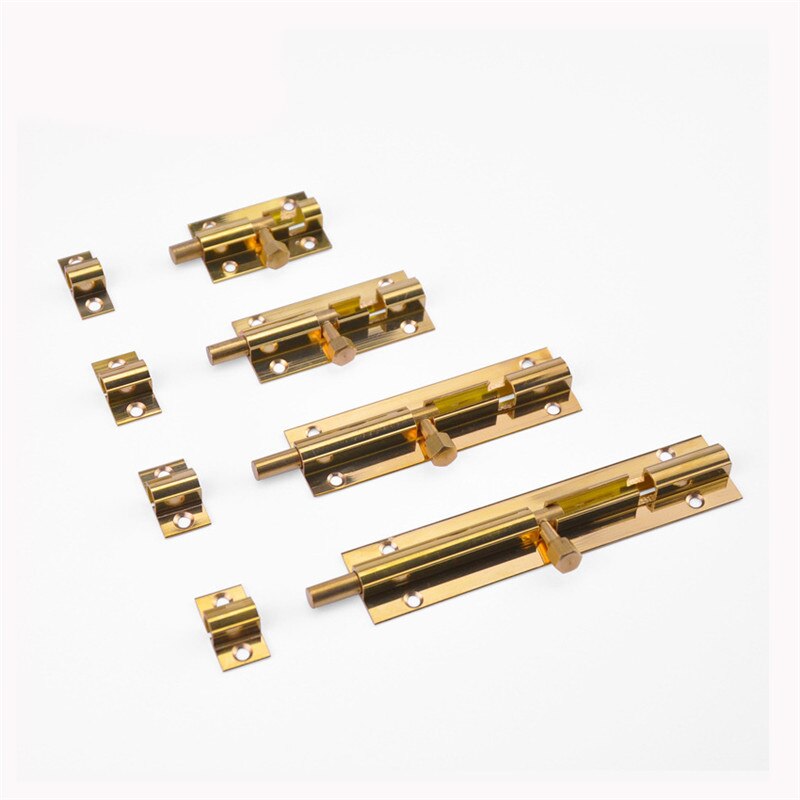 4sizes Brass Doors Slide Latch Lock Bolt Latch Barrel Home Gate Safety Hardware Screws Bathroom Latch Lock