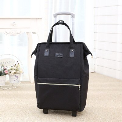 Oxford Tuch Mit Großer Kapazität Reisen Gepäck Taschen mit Räder Koffer und Reisetaschen Gepäck Tasche Wagen Tasche Freies Versenden: Schwarz