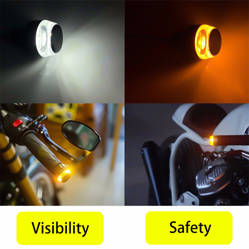 Barra de luz LED para manillar de motocicleta, indicador trasero, señal de giro para coche, luz LED Universal para manillar, luces de posición lateral, 1 Uds.