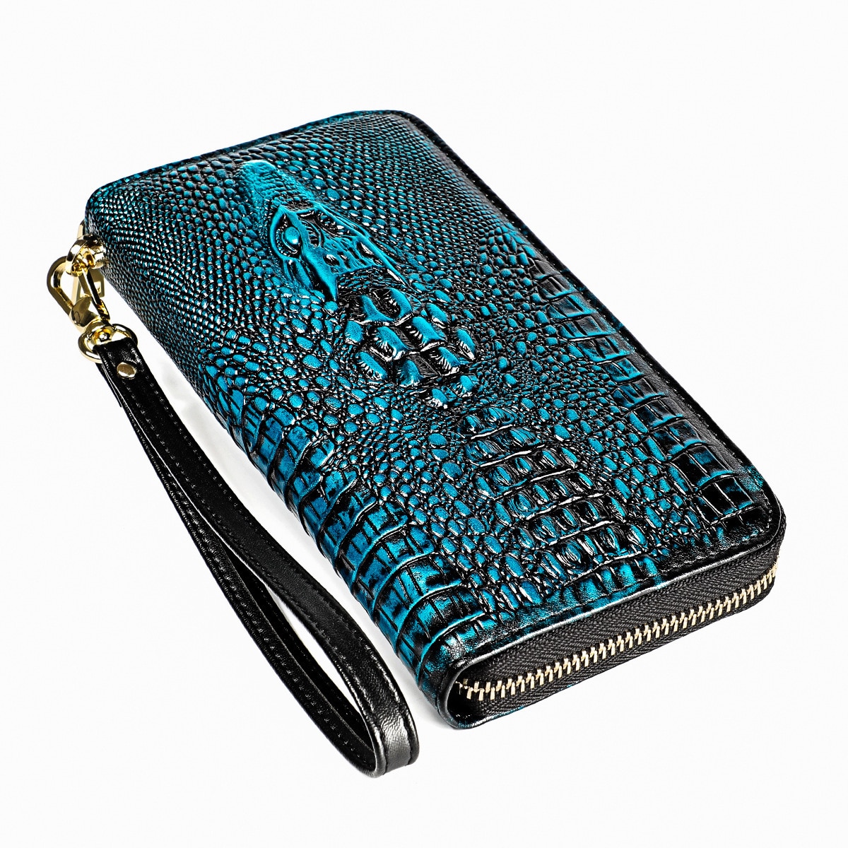 Man Women Genuine Leather Wallet Business Rfid Women Wallets Short Male Purse Card Holder Wallet Men PORTFOLIO Male Clutch: 916Blue crocodile