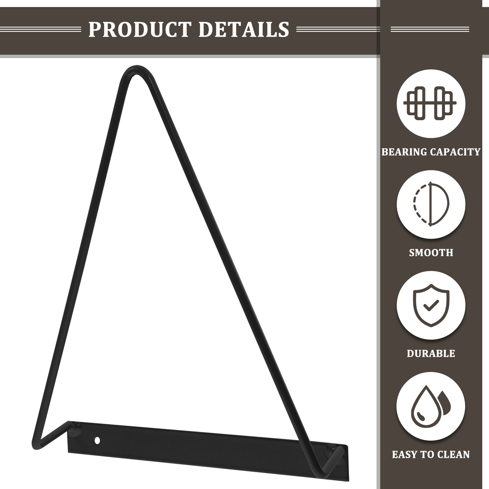 Veggmontert vinylplateholder trekantet oppbevaringsstativ i jern magasinutstillingsstativ hjemmekontor skole plassbesparende sterk