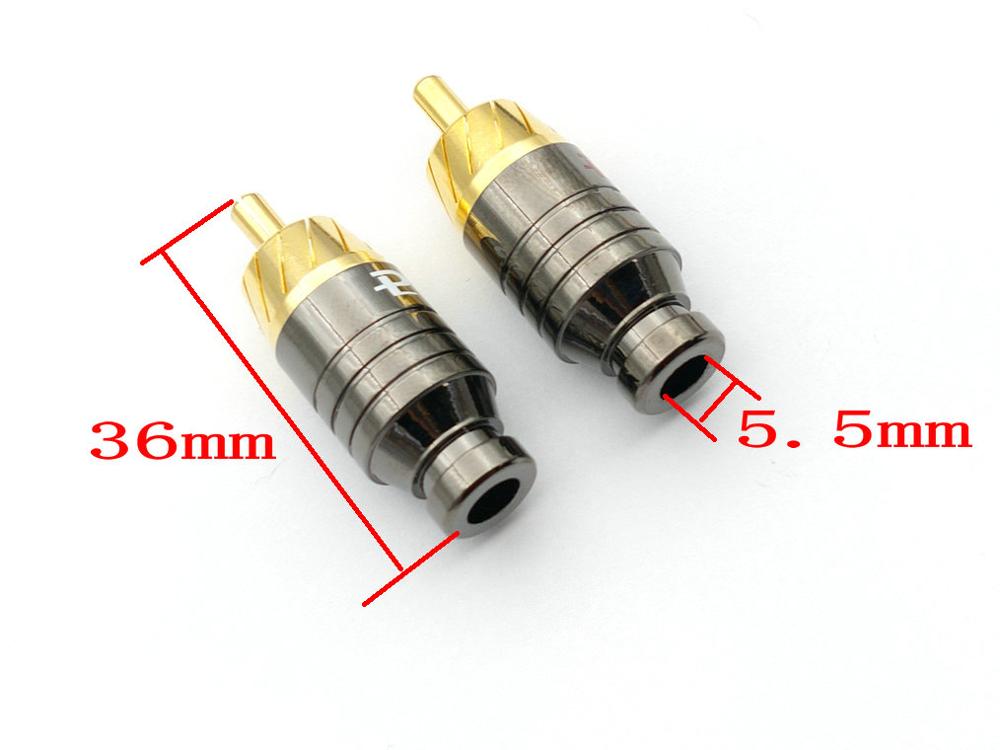 50pcs brass Gold Plated RCA Male Plug Connector soldering