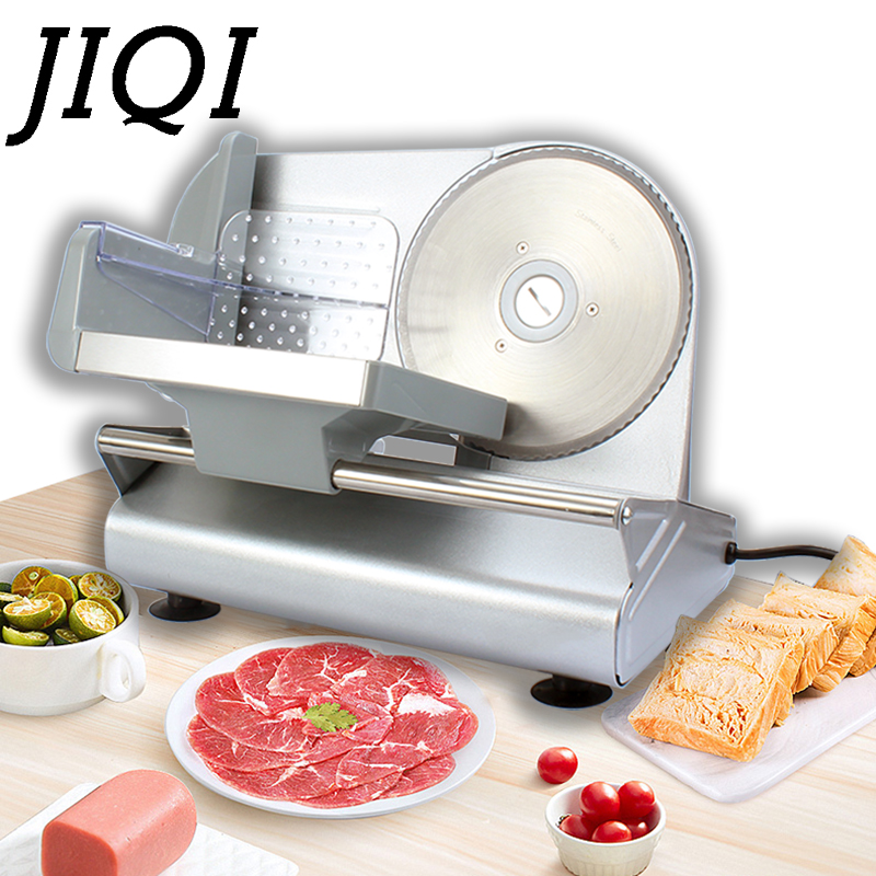 JIQI MINI Electric Meat Slicer Mutton Roll Beef Cutter Lamb Vegetable Cutting Machine Stainless Steel Mincer 110V 220V EU