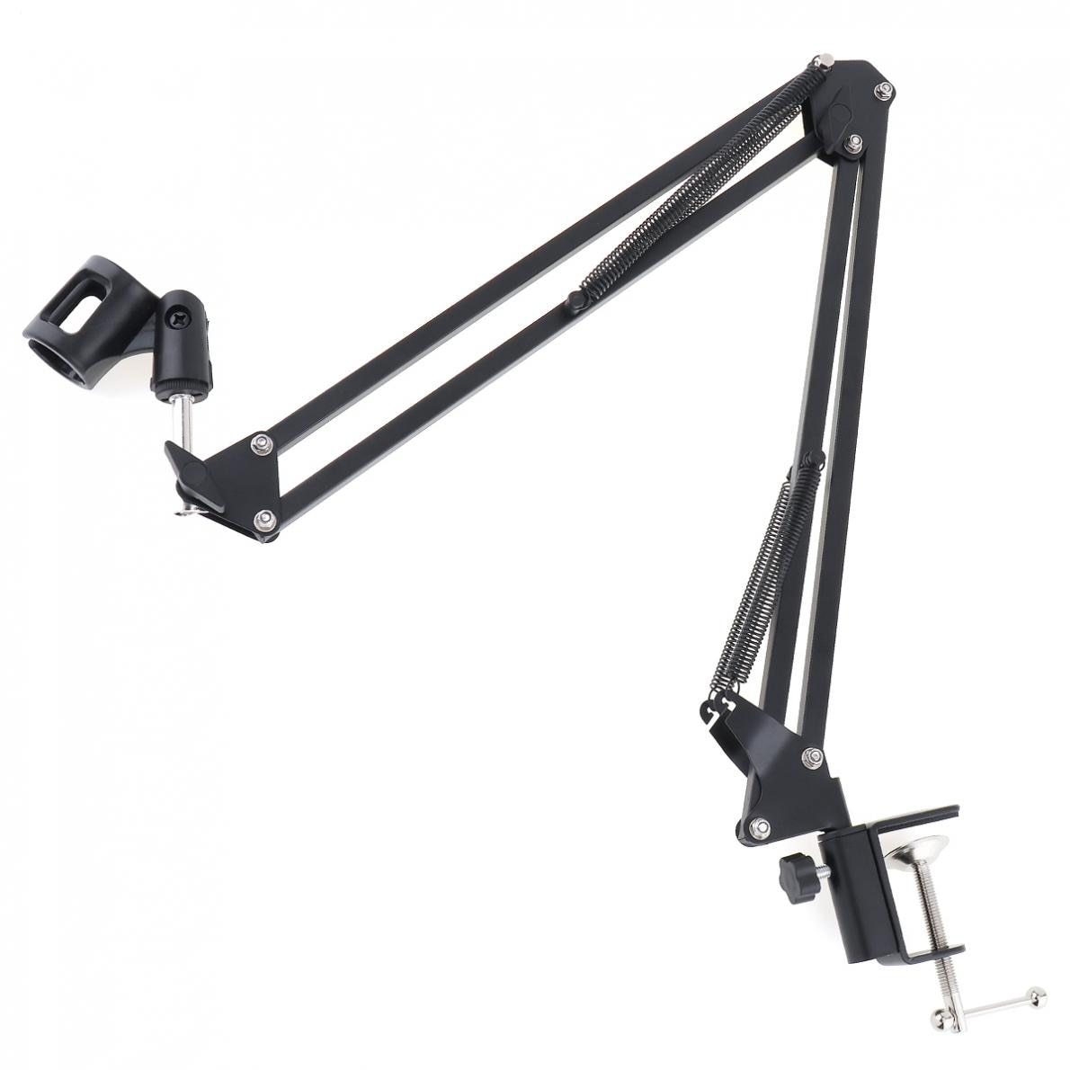 Black NB-35 Microphone Scissor Arm Stand Mic Clip Holder with Desktop Alloy Base Clamp fit for KTV Studio