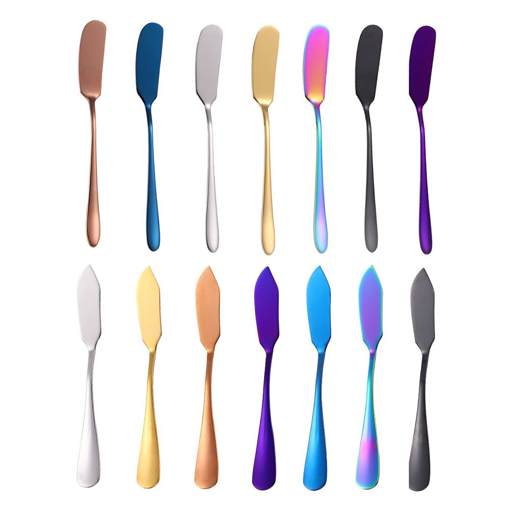 1PC Butter Knife Stainless Steel Kitchen Cheese Knife Silver Dessert Tools Jam Spreader Utensil Cutlery Dessert Tools for Toast