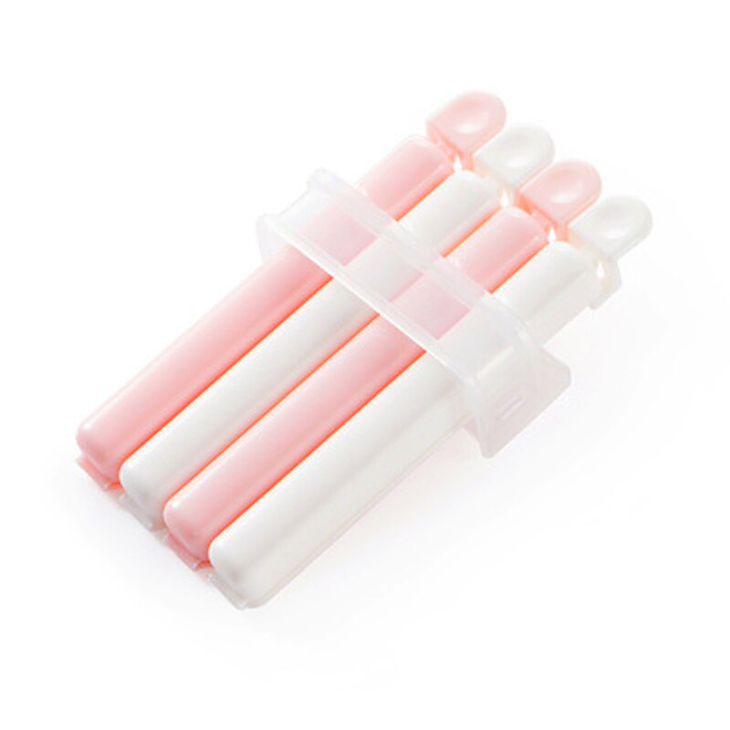 Bärbar matpåse klämmor livsmedel konservering stängning klämma säck tätning försegling påse clips sealer hem mat stäng klämma 4 st: Rosa