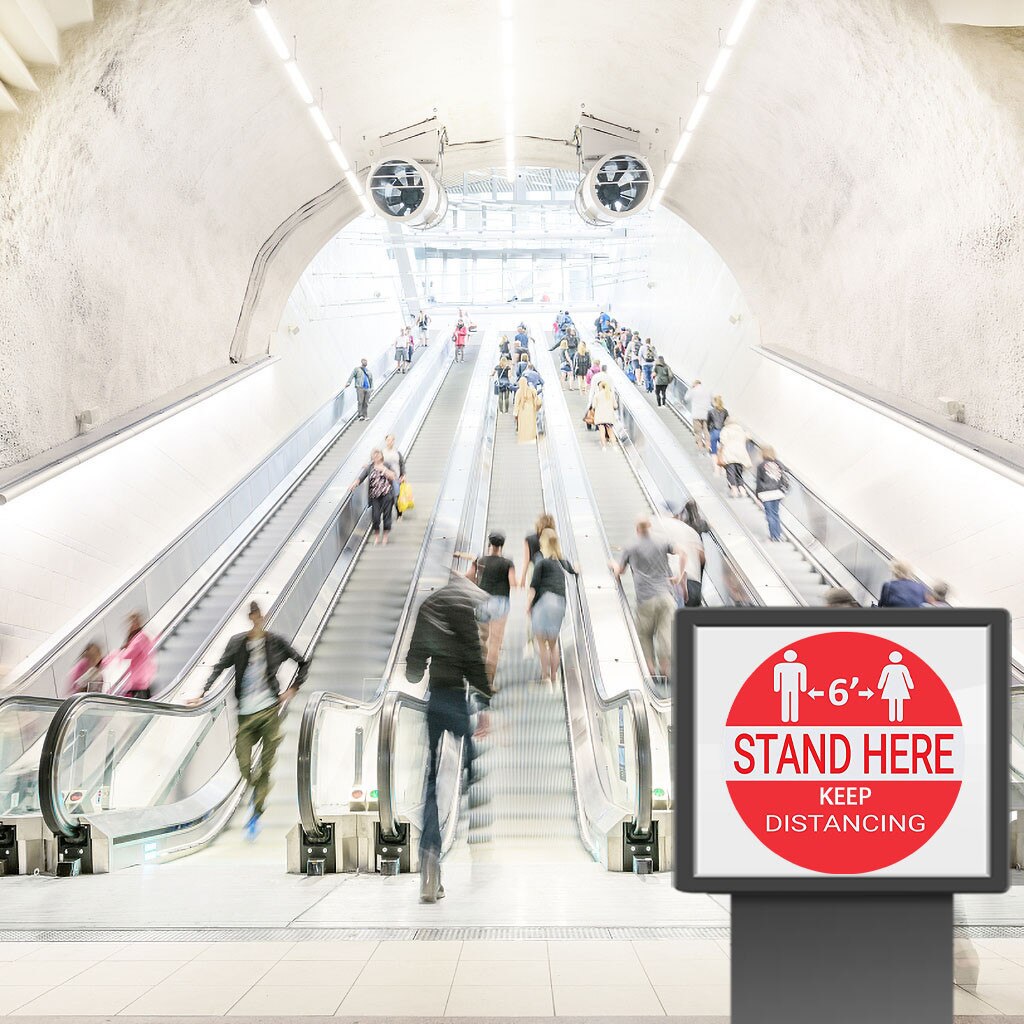 Ground sign KEEP Distancing Wait Here Stand Here Keep 6ft in Between Distance Marker Floor Sticker Mall Public wallpaper