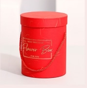 2 Stuks Ronde Bloem Papier Dozen Deksel Knuffel Bloemist Bloem Emmer Verpakking Candy Bar Party Wedding opbergdozen: Rood