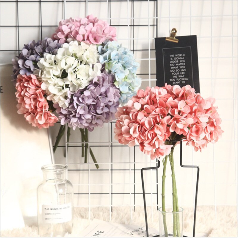 5 kunstige hortensia buketter bryllupsdekorasjon blomster hjem diy innendørs møbler blomsteroppsats fotorekvisita jul
