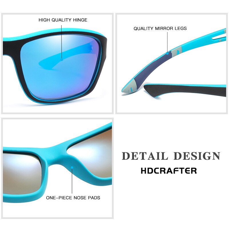 Queshark-gafas de sol cuadradas polarizadas para hombre y mujer, lentes de protección UV coloridas para pesca, senderismo, conducir, ciclismo, cuadradas